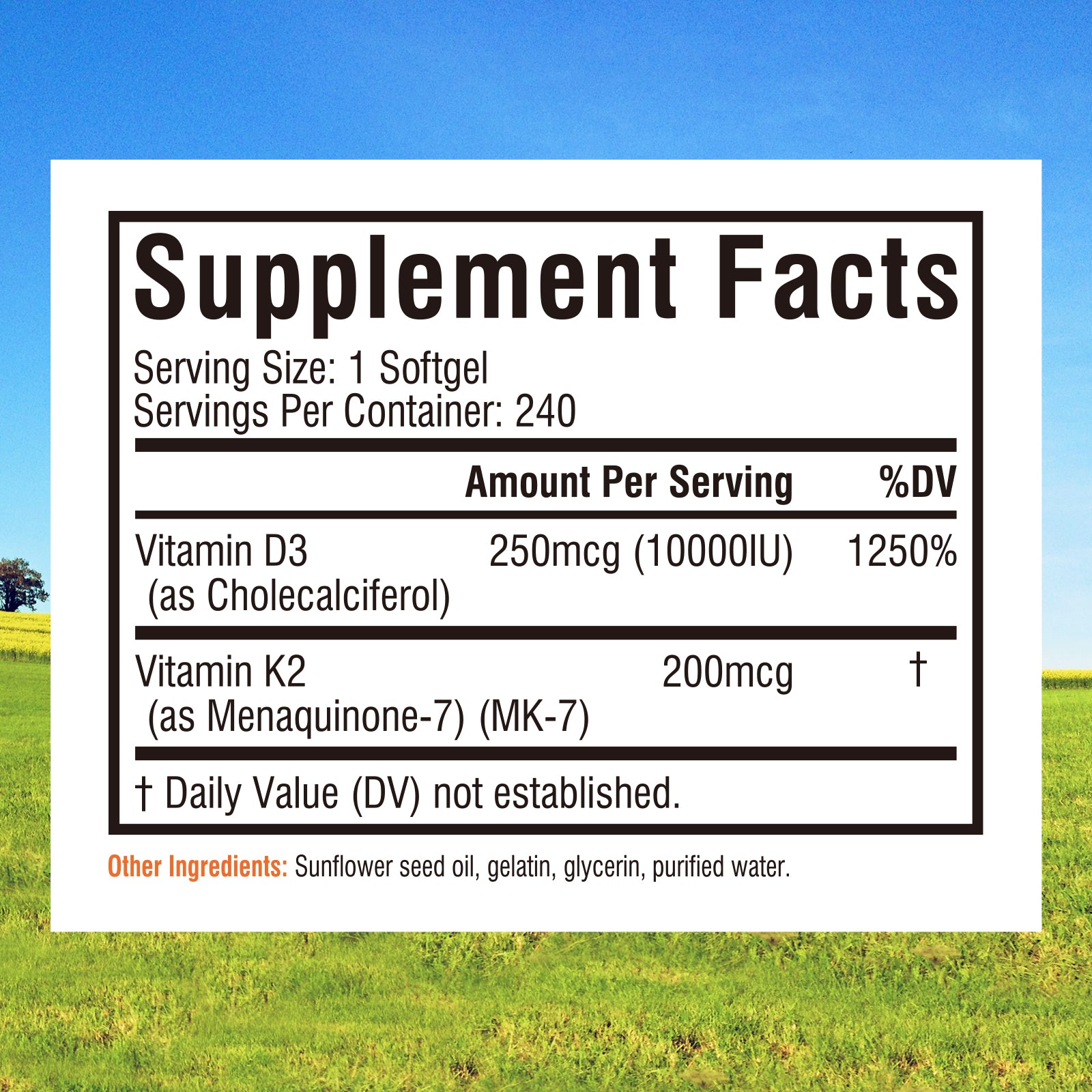 Vitamin D3 + K2
