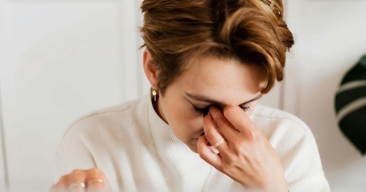 a women feeling tired